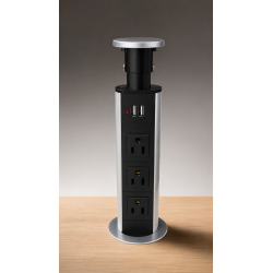 Regleta manual 3 Tomas 2 Usb